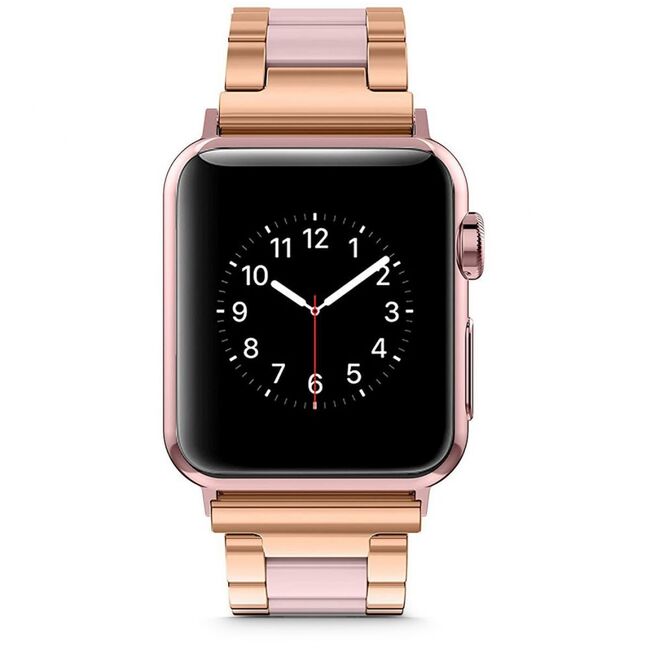 Curea Otel Inoxidabil Tech-protect Modern Compatibila Cu Apple Watch 4/5/6/7/se (42/44/45mm) Pearl