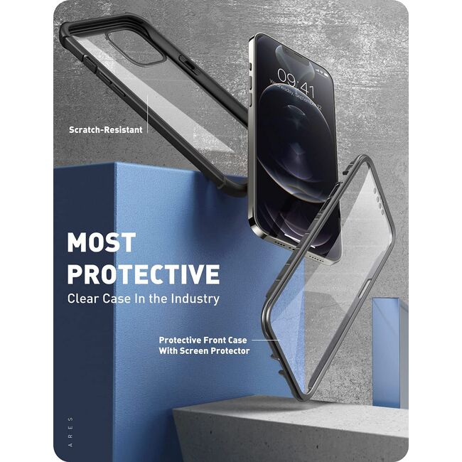Pachet 360: Husa cu folie integrata pentru iPhone 13 Pro Defense360 - negru