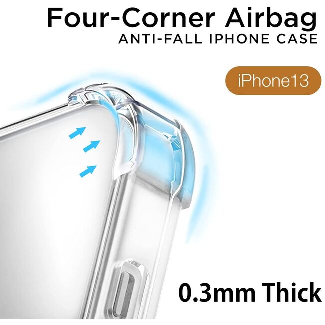 Pachet 360: Folie din stilca + Husa pentru iPhone 13 Anti Shock 1.3mm Reinforced 4 corners (transparent)