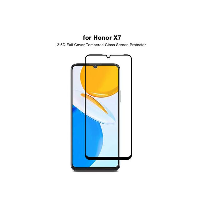 Folie din sticla pentru Honor X7 Full Glue, full-face/glue Tempered Glass 3D, margini negre