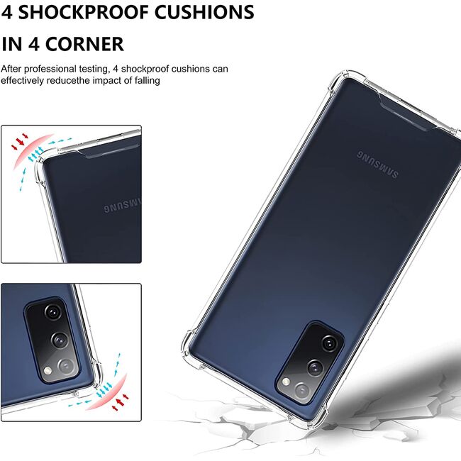 Pachet 360: Folie din sticla + Husa Anti Shock 1.5mm pentru Samsung Galaxy S20 FE (transparent)