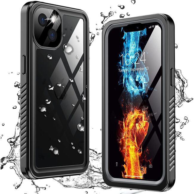 Pachet 360: Husa cu folie integrata iPhone 13 ShockProof Dust-Water Proof Full Body, negru