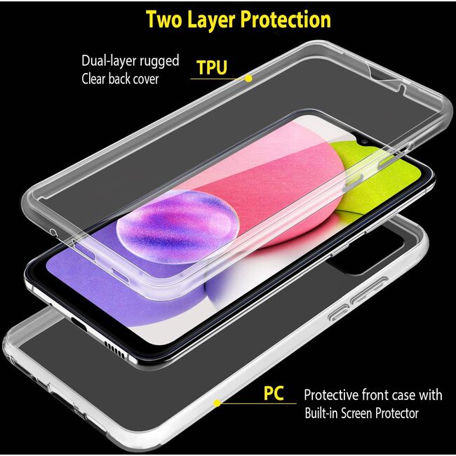 Pachet 360: Husa cu folie integrata pentru Samsung Galaxy A03 Cover360 - transparent
