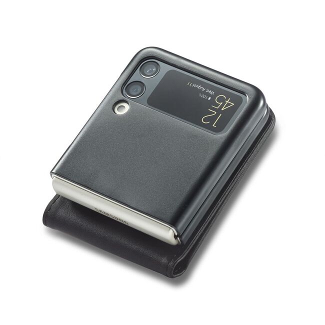 Husa pentru Samsung Galaxy Z Flip 4 Wallet tip carte, negru