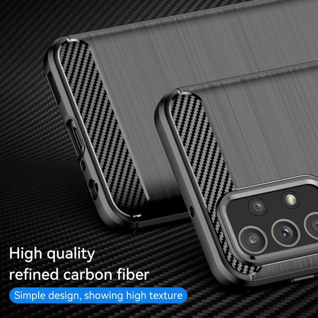 Husa pentru Samsung Galaxy A13 4G Carbon Flexible TPU (negru)