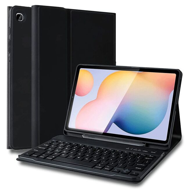 Husa cu tastatura wireless pentru Galaxy Tab S6 Lite 10.4 inch P610/P615 cu suport S-Pen, negru