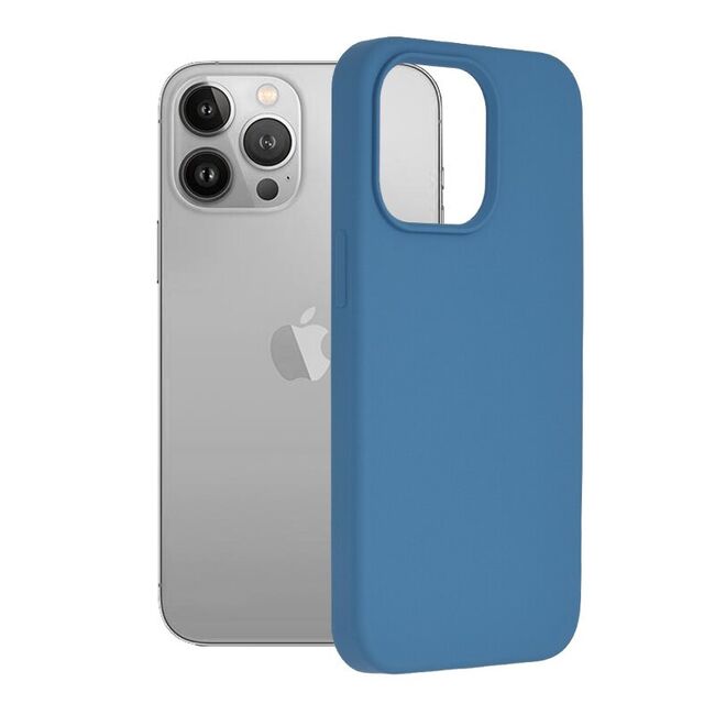 Husa iphone 13 pro din silicon moale, techsuit soft edge - denim blue