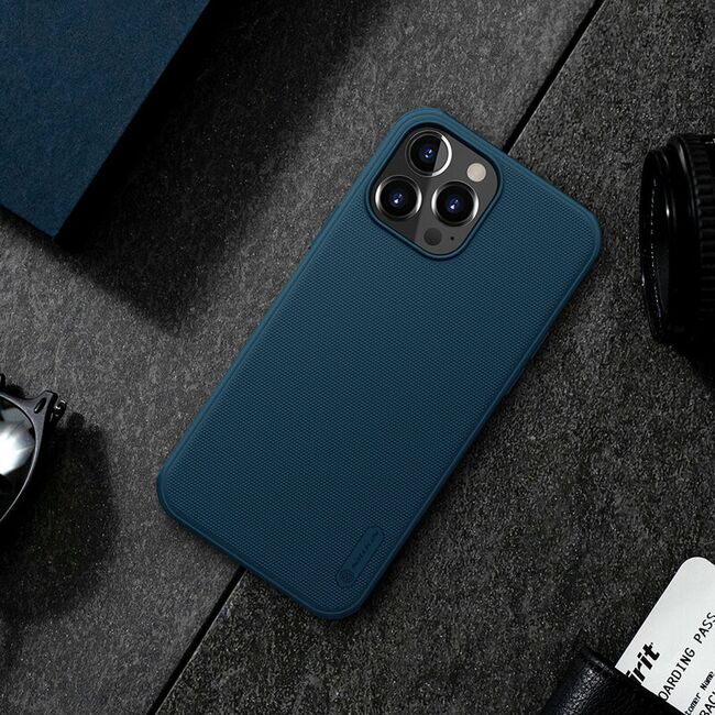 Husa iphone 13 pro max, super frosted shield pro, nillkin - albastru