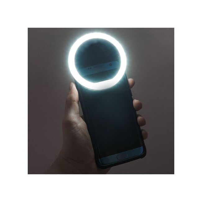 Lampa circulara selfie ring led light pentru telefon - alb