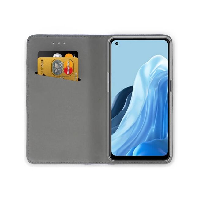Husa pentru Oppo Reno 7 4G Wallet tip carte, navy blue
