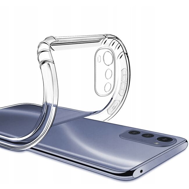 Pachet 360: Folie din sticla + Husa pentru Motorola Moto E32 Anti-Shock 1.5mm, transparent