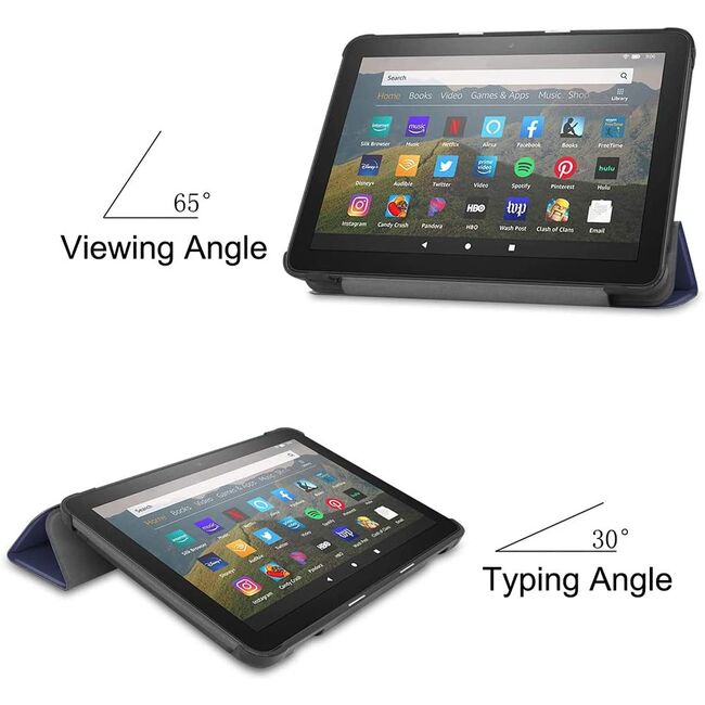 Husa tableta Kindle Fire HD 8 sau Fire HD 8 Plus (10th Gen, 2020 Release) de tip stand, negru