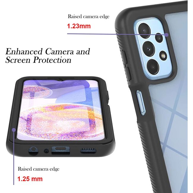 Pachet 360: Husa cu folie integrata Samsung Galaxy A23 4G, 5G Defense 360 - negru