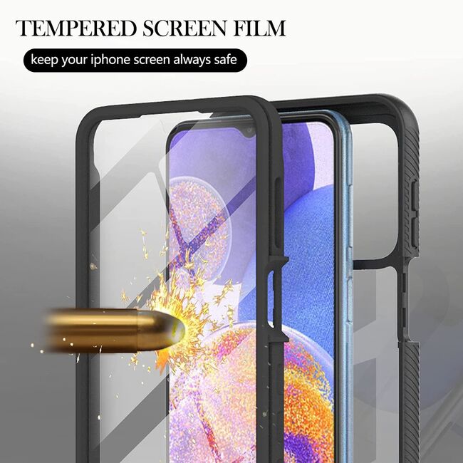 Pachet 360: Husa cu folie integrata Samsung Galaxy A23 4G, 5G Defense 360 - negru