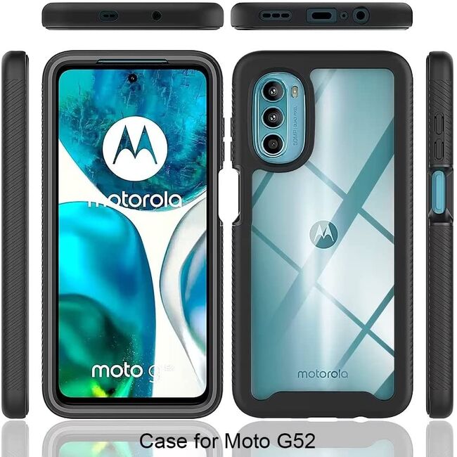 Pachet 360: Husa cu folie integrata pentru Motorola Moto G52, G82 Defense360 - negru