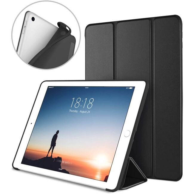 Bundle: Husa iPad 10.2 9 / 8 / 7 2021, 2020, 2019 Protect cu functie wake-up/sleep, negru + Folie de protectie Tempered Glass pentru iPad 10.2 7/8 2019/2020, Unipha