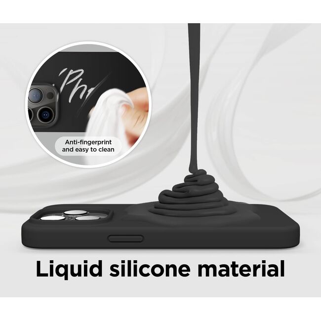 Husa pentru iPhone 14 Pro Liquid Silicone, negru