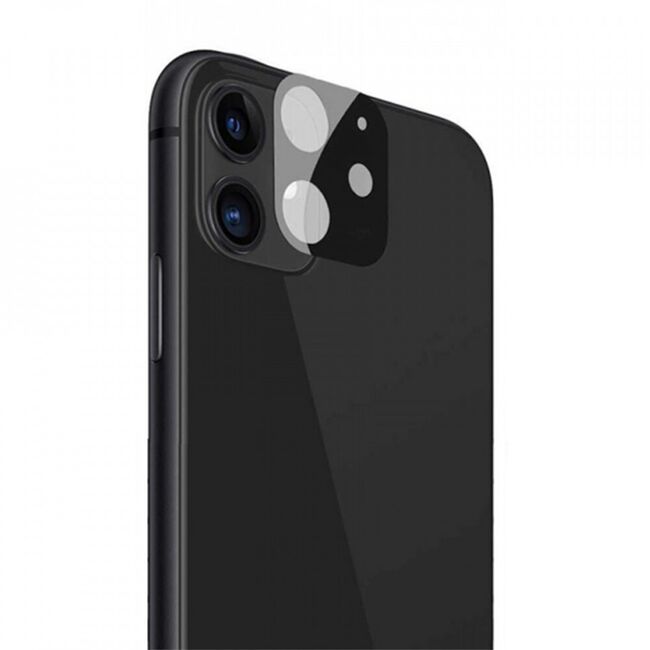 Folie iphone 12, metal camera glass, lito - negru
