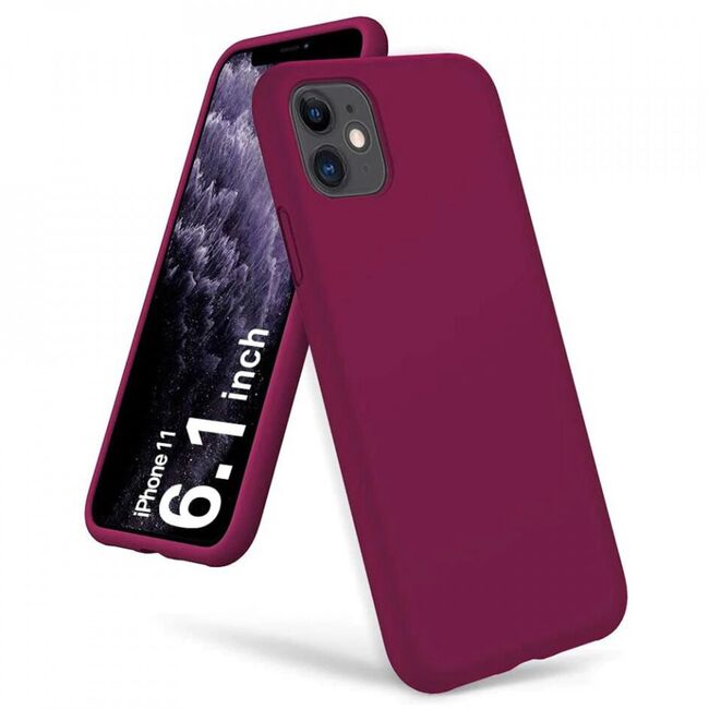 Husa iphone 11 din silicon moale, techsuit soft edge - plum violet