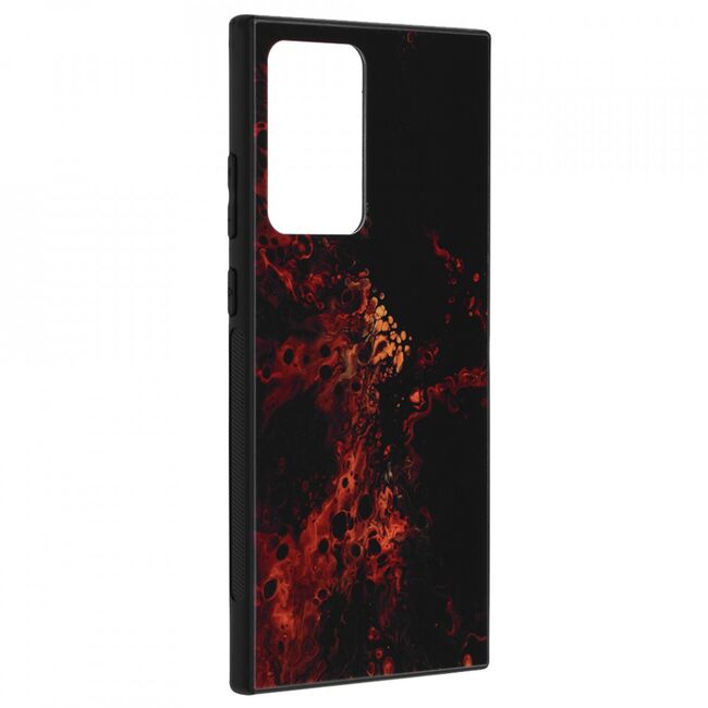 Husa samsung galaxy note 20 ultra cu sticla securizata, techsuit glaze - red nebula