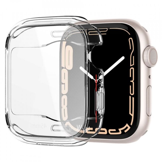 Husa Apple Watch 7 / 8 45mm Spigen Ultra Hybrid, crystal clear