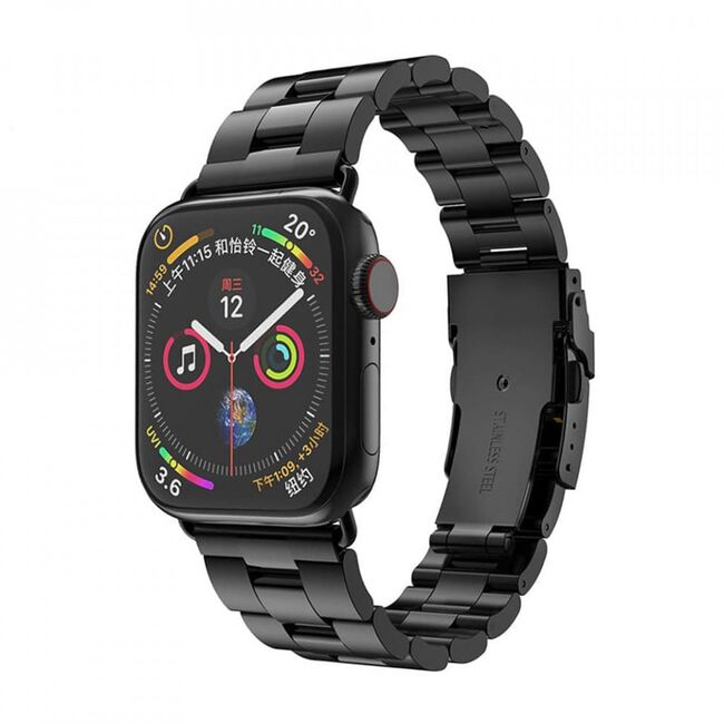 Curea Apple Watch 1 / 2 / 3 / 4 / 5 / 6 / 7 / 8 / SE / Ultra (42 mm / 44 mm / 45 mm / 49 mm) Techsuit, negru, W036