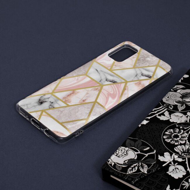Husa samsung galaxy a51 marble series, techsuit - pink hex
