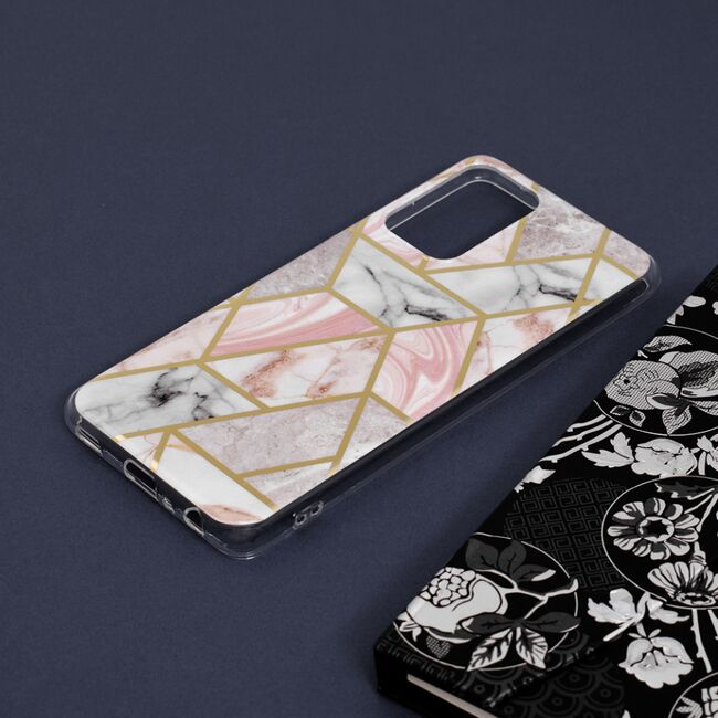 Husa samsung galaxy a52 marble series, techsuit - pink hex