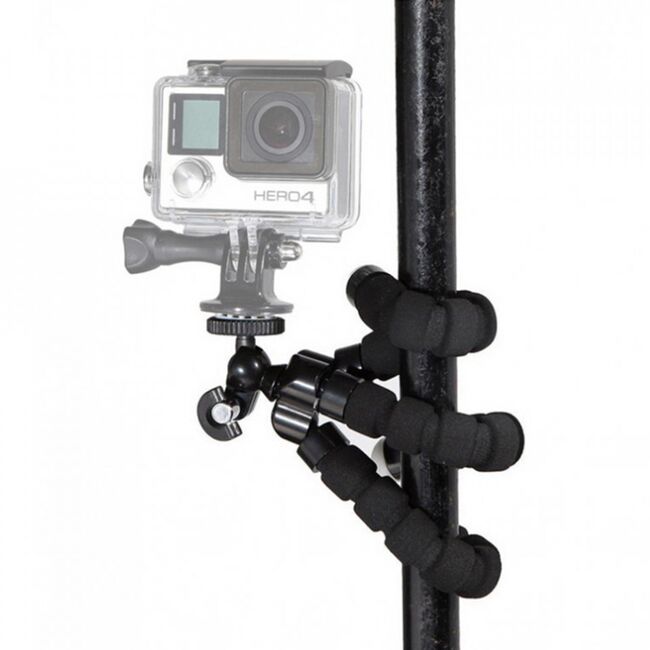 Mini trepied GoPro, DJI, DSLR, telefon, ajustabil 360°, OTC-01, negru