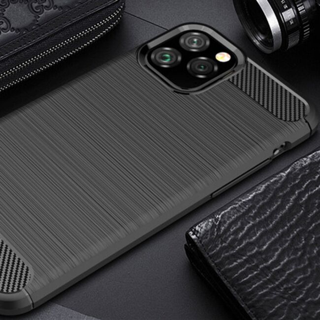 Husa iphone 12 pro max, carbon, techsuit - negru