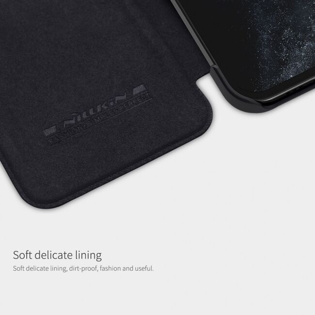 Husa iphone 12 pro max, qin leather, nillkin - negru
