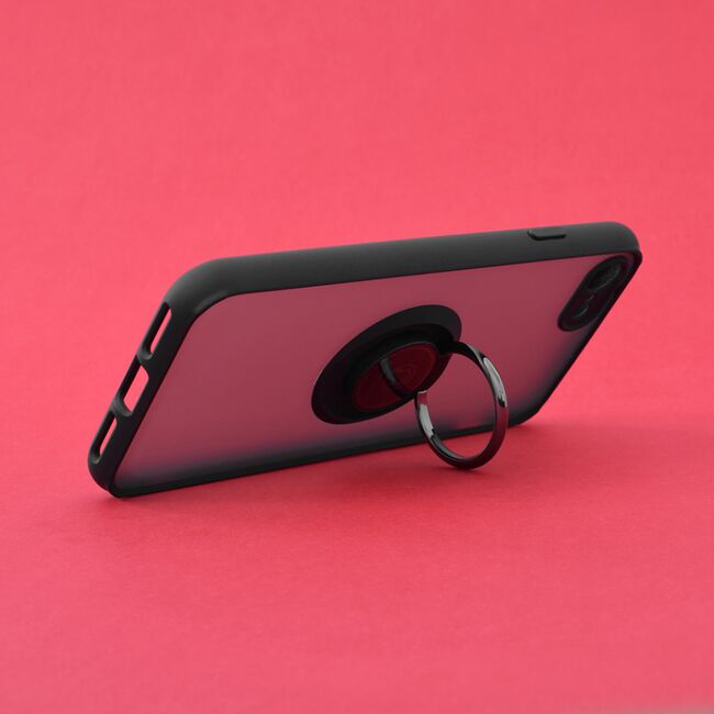 Husa iphone 7 / 8 / se 2020 cu inel, techsuit glinth - negru