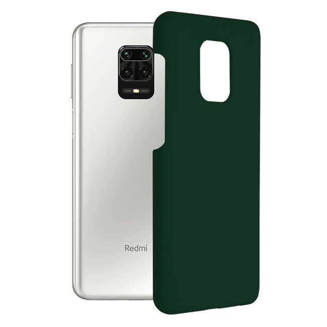 Husa xiaomi redmi note 9s / note 9 pro / note 9 pro max din silicon moale, techsuit soft edge - dark green
