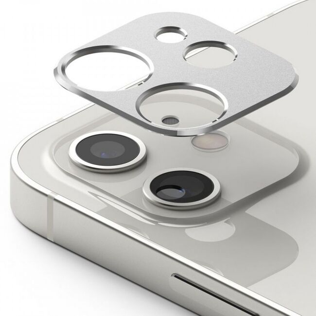 Folie iphone 12, camera styling, ringke - silver