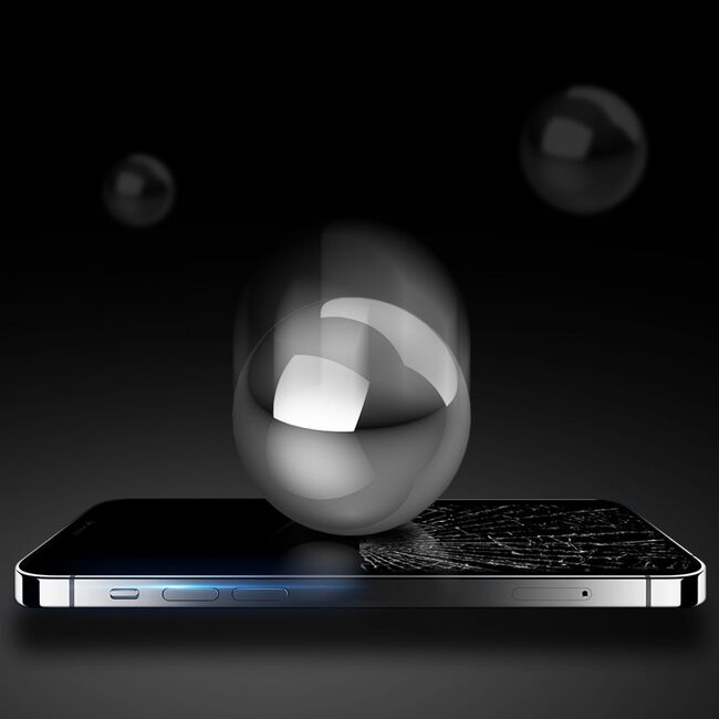 Folie iphone 12 pro max din sticla securizata, dux ducis - negru