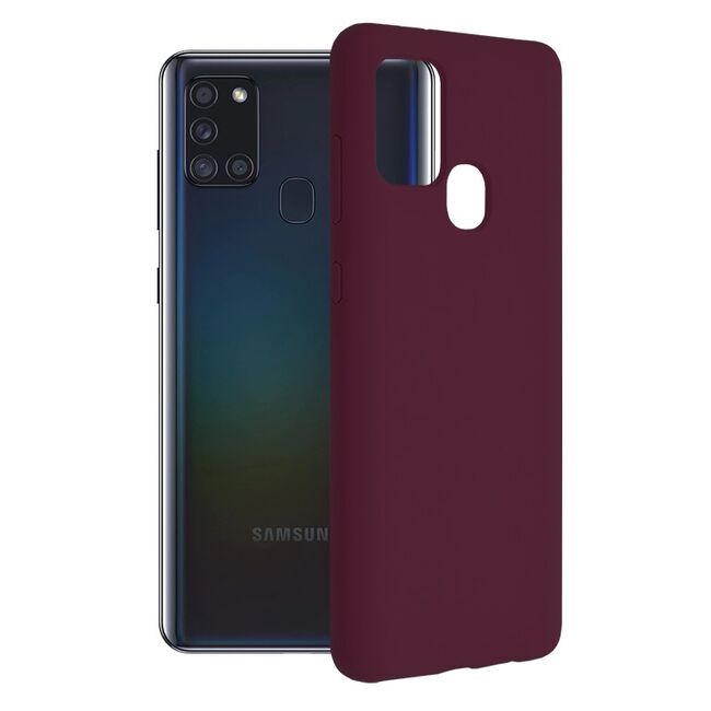 Husa samsung galaxy a21s din silicon moale, techsuit soft edge - plum violet