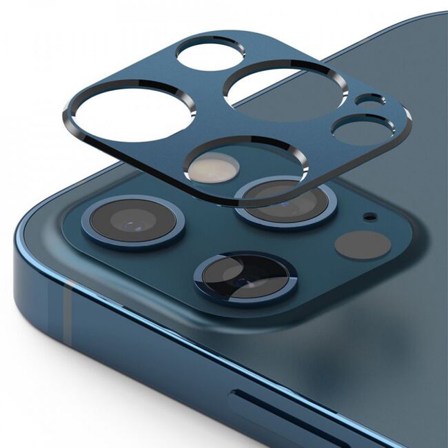 Folie iphone 12 pro, camera styling, ringke - blue