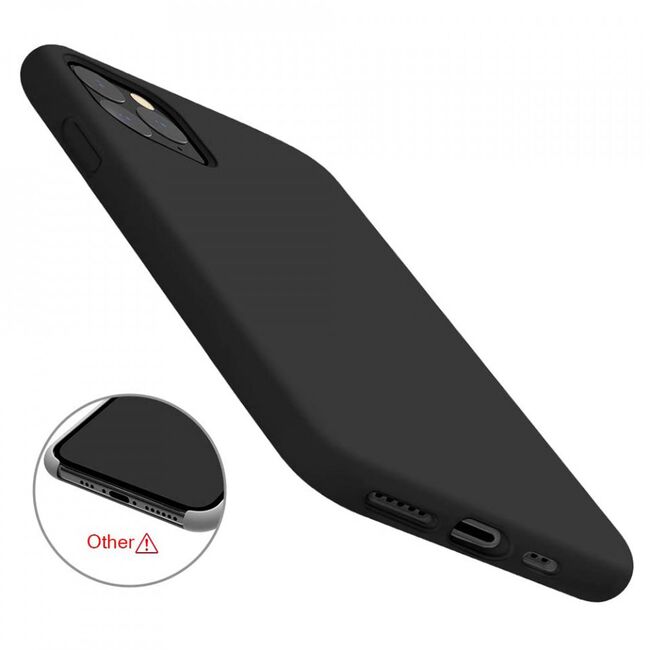 Husa iphone 11 pro din silicon moale, techsuit soft edge - negru