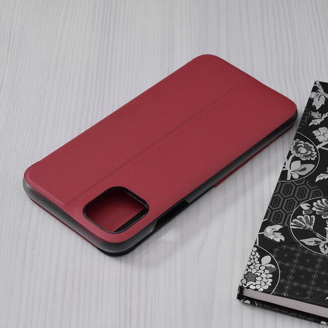 Husa iPhone 11 Pro Max Eco Leather View Flip Tip Carte - Rosu
