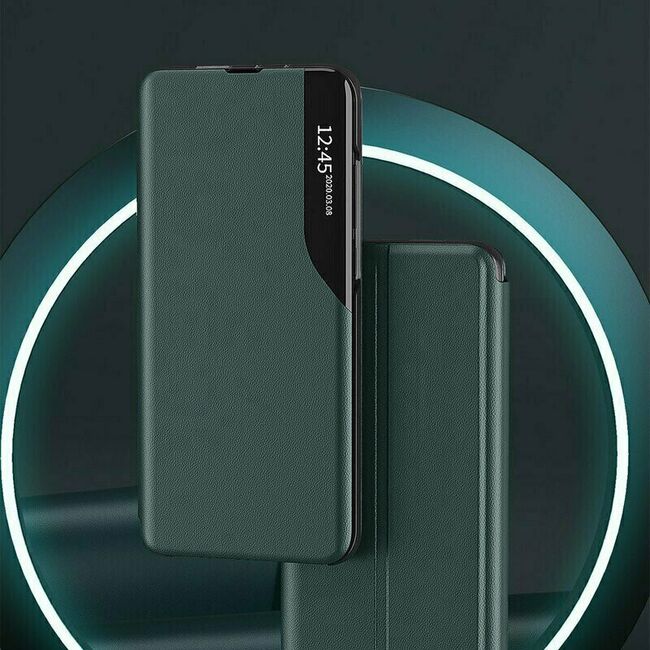 Husa iPhone 11 Pro Eco Leather View Flip Tip Carte - Verde