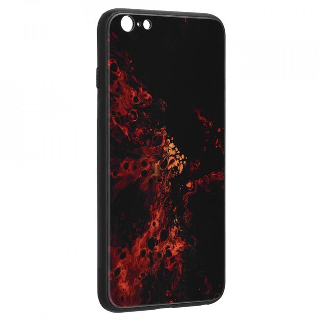 Husa iphone 6 / 6s cu sticla securizata, techsuit glaze - red nebula