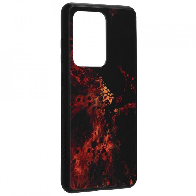 Husa samsung galaxy s20 ultra cu sticla securizata, techsuit glaze - red nebula