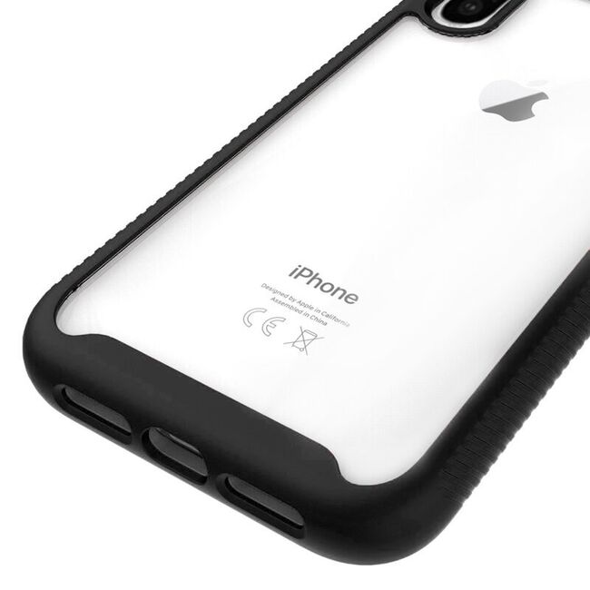 [pachet 360°] husa + folie iphone xs max, techsuit defense - negru