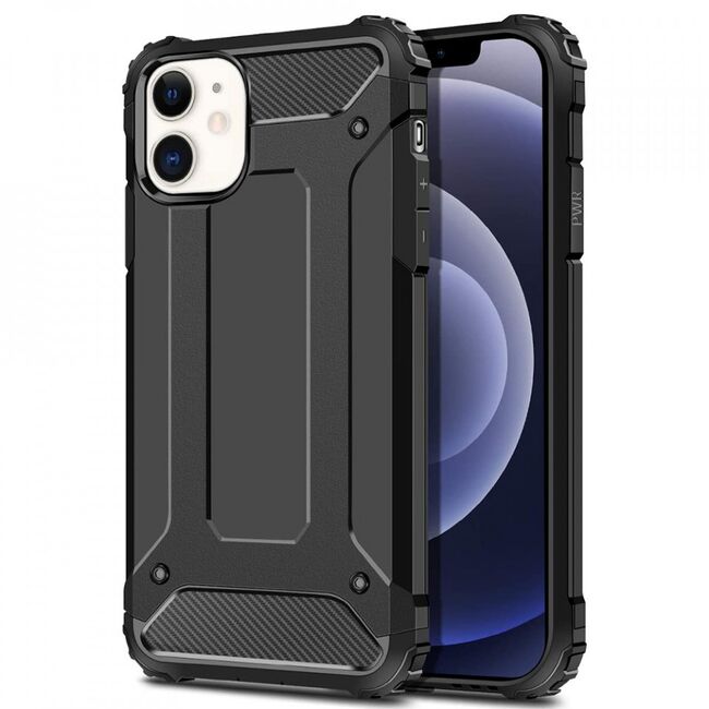 Husa iphone 12 mini din plastic dur, techsuit hybrid armor - negru
