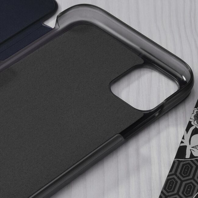 Husa iPhone 12 mini Eco Leather View Flip Tip Carte - Albastru
