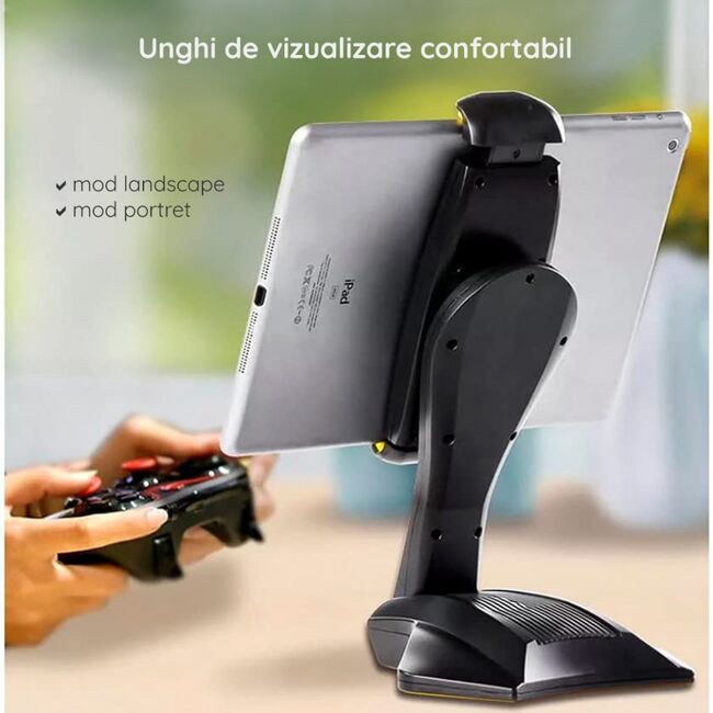 Suport tableta birou, stand telefon universal Yesido C21, negru