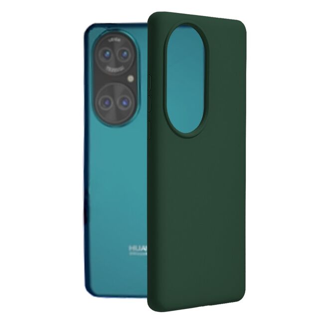 Husa huawei p50 pro din silicon moale, techsuit soft edge - dark green