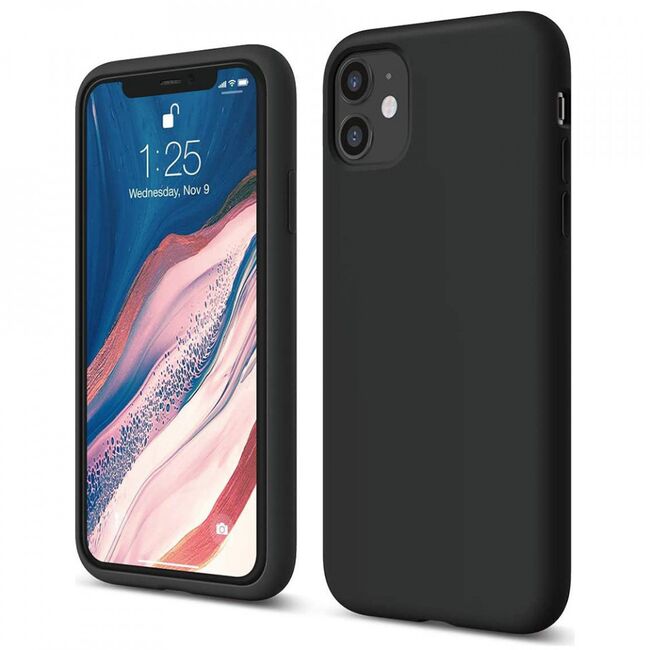 Husa iphone 12 / 12 pro din silicon moale, techsuit soft edge - negru
