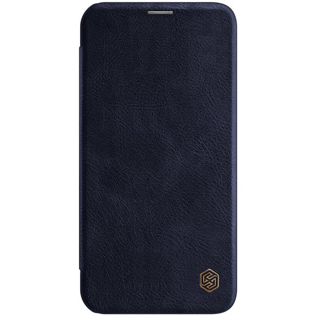 Husa iphone 12 mini, qin leather case, nillkin - blue