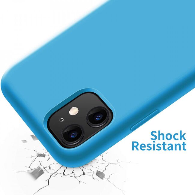 Husa iphone 12 mini din silicon moale, techsuit soft edge - denim blue